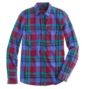J. Crew Garnet Flame Plaid Shirt